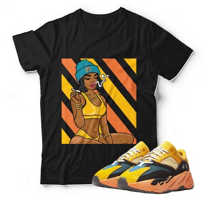 Yeezy-Boost 700 ''Sun Black Orange'' Unisex T-shirt |Stoner Girl-Black Shirt | eBay