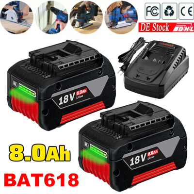 Für Bosch GBA18V Akkupack 18V 8,0 Ah 1600A016GU 18 Volt BAT618 BAT609 BAT620 DE