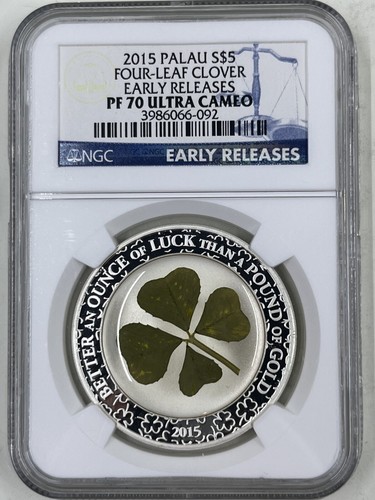 2015 Palau S$5 NGC PF70 Ultra Cameo Four Leaf Clover Early Releases