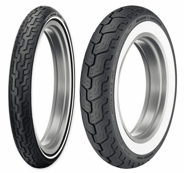 Dunlop HarleyDavidson D402 White Wall MH9021 & MT90B16 Tires FXST