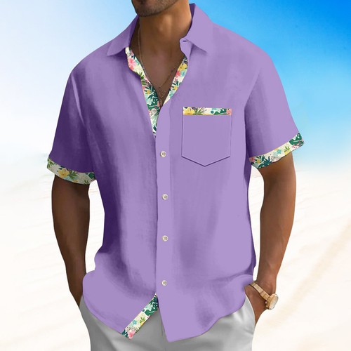 Men's Hawaiian Shirt, Vintage Short Sleeve Button Down Bowling Beach Shirts W - Picture 28 of 42