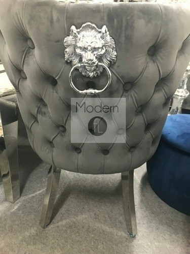 Marble Louis dining table 1.5m wide with curved chrome leg & chairs option - Picture 39 of 52