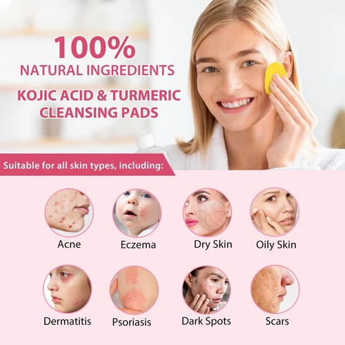 40/80/120PCS Turmeric Cleansing Pads, Kojic Acid And Turmeric Cleansing Pads HOT - Picture 5 of 14
