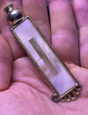 Vintage Mother of Pearl Abalone Keychain Fob 20th C. Inset | eBay