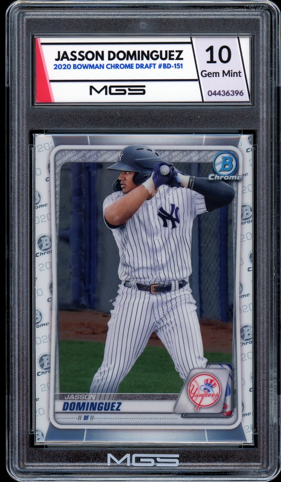 2020 Bowman Draft Chrome #BD-151 Jasson Dominguez Rookie Graded 10 MGS Gem MINT
