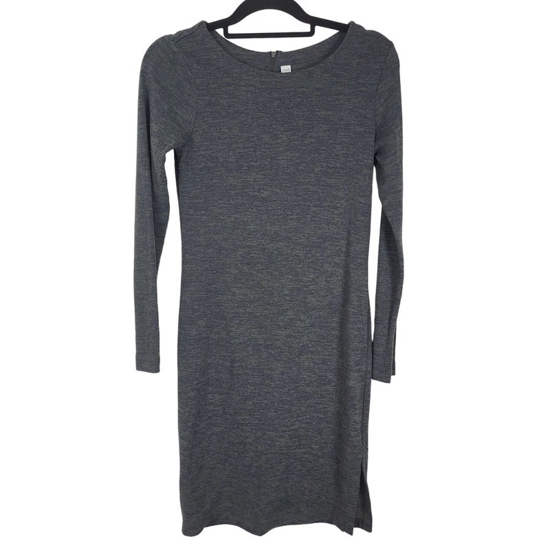 lole long sleeve midi crew neck classic back zipper 