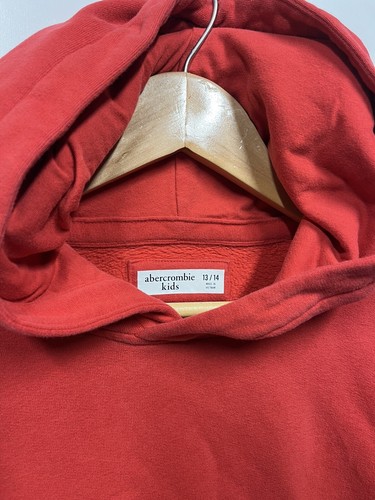 Abercrombie Kids Sweatshirt Hoodie Boys Youth 13/14 Long Sleeve Pocket Red - Picture 4 of 7