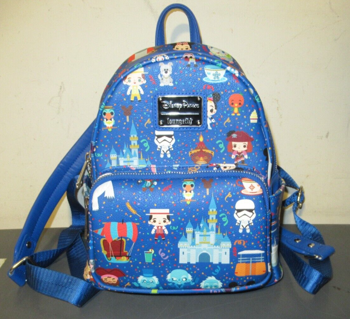 LIKE NEW Loungefly x Disney Parks Chibi Icon Character Attraction backpack Disney Parks Loungefly Icons Chibi Characters & Attractions  main image 2