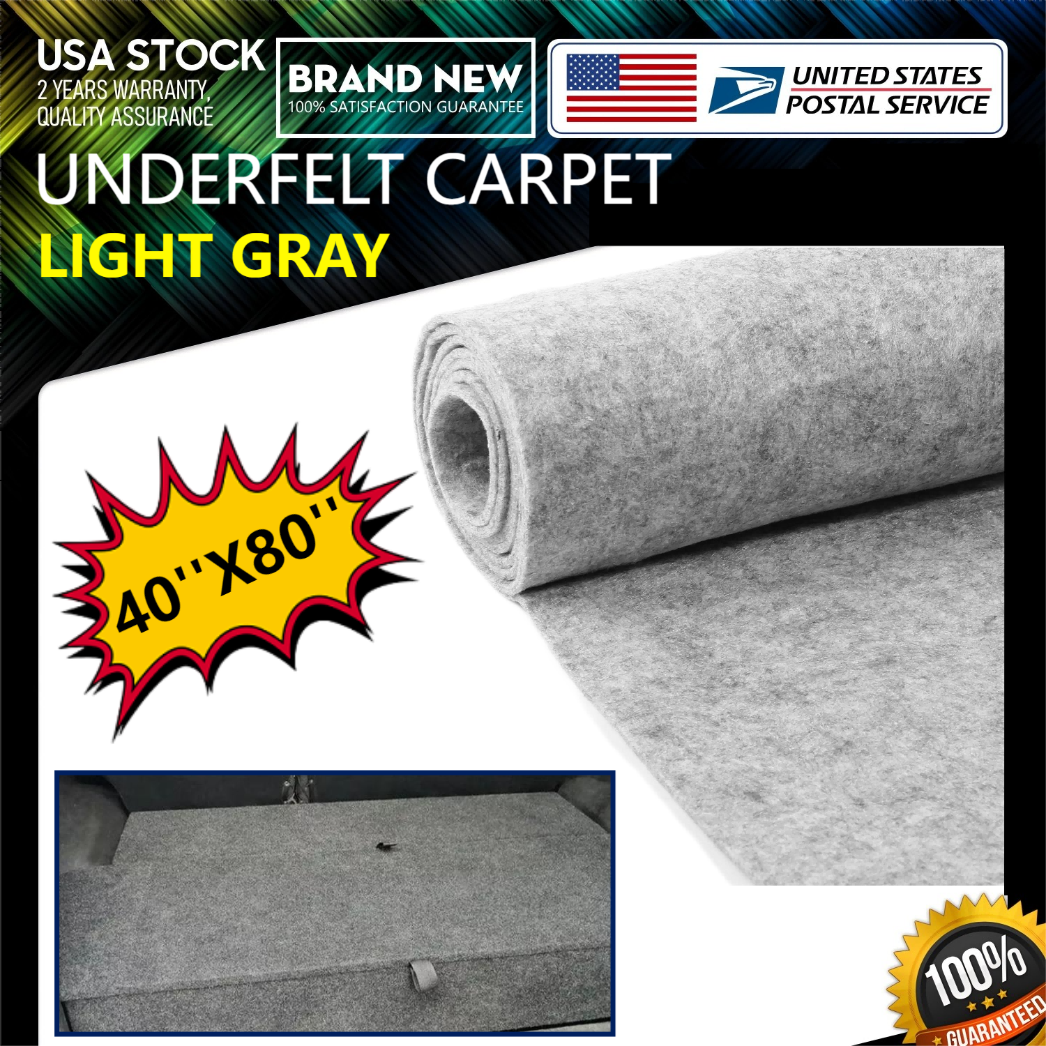 Replacement Automotive Carpet Underfelt Car Trunk Liner Upholstery Speaker Boxes