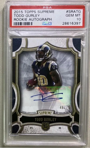 2015 Topps Supreme Todd Gurley Rookie Auto /75 PSA 10! Bundle