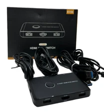 4K KVM Switch HDMI 2 Port Box, USB HDMI Switches for 2 Computers Share 