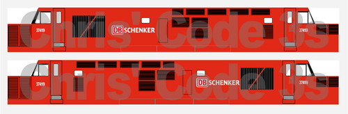 Klebe Vinyl Class 37 Aufkleber Anzug Spur N Dapol / Farish - DB Schenker 37419 | Zustand: New