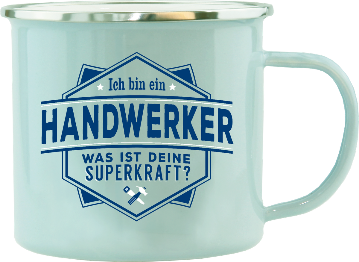 Persönlicher Emaille-Becher 'Echter Kerl' Für Hans – Individuell Mit Namen & Spruch, Perfekt Als Geschenk