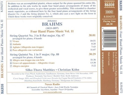 CHRISTIAN KOHN / SILKE-THORA MATTHIES BRAHMS: FOUR HAND PIANO MUSIC, VOL. 11 NEW