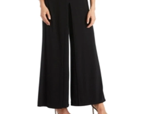 R & M Richards Women's One Shoulder Embellished Jumpsuit Black Size 16 - Picture 3 of 3
