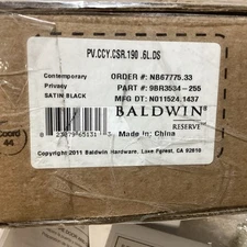 Baldwin PV.CCY.CSR Contemporary Crystal Privacy Door Knob Set - Black