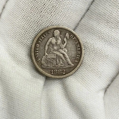 1882-P 10c Seated Liberty Silver Dime Philadelphia Ten Cent US Type Coin