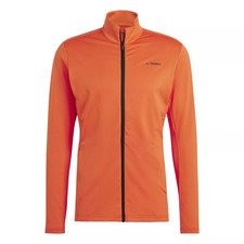 Image of Adidas Terrex Mens Sweatshirt Full Zip Fleece Orange UK Size XLarge HI3607 BNWT