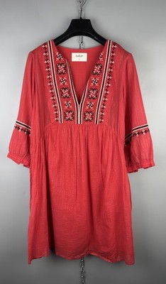 Ba&Sh Damen besticktes Kleid Baumwolle 3/4 Arm Freizeit Größe XS