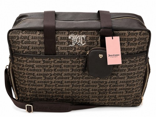 Juicy Couture All About That Bling Weekender Bag Taupe Brown Duffle NWT
