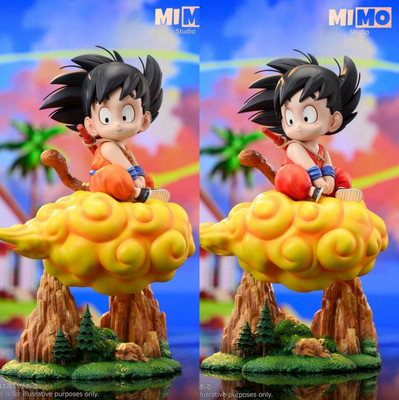 Mimo Studio Son Goku with Somersault Cloud 7.8'' Q Version Figurine Anime Gk Gift