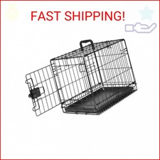 Amazon Basics Durable, Foldable Metal Wire Dog Crate with Tray, Single Door, 18