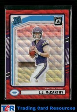 2024 Donruss #303 J.J. McCarthy Optic Rated Rookies Preview Red Wave