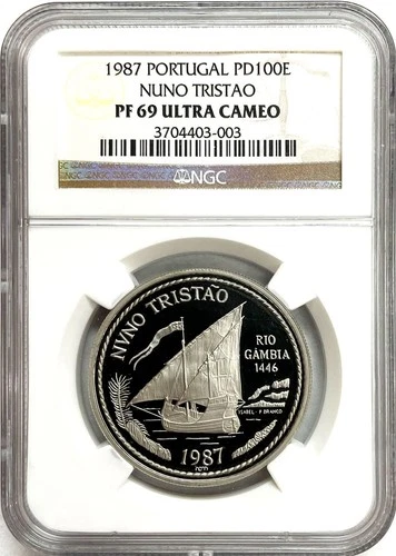 1989 PALLADIUM PORTUGAL 100 ESCUDOS NUNO TRISTAO 1 OZ COIN NGC PF 69 ULTRA CAM