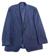 Oak Hill 2XLT 50L 52L navy blue check blazer jacket sport suit coat all season