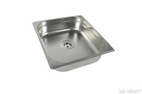 "1 1/2\" Edelstahl SpüLe SpüLbecken Waschbecken Imbiss Food Truck 354X325X100 Mm"