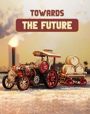 ROKR 3D Wooden Puzzle Steam Engine Mechanical Motorized Train Set Gifts for Boy