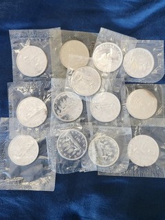 13 Canada Dollar Lot 80% Silver 7.8 Oz Total Silver