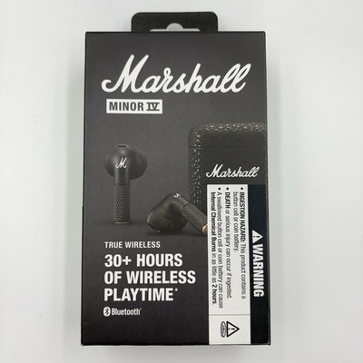 Marshall Minor IV True Wireless Bluetooth Earbuds Black Touch Control Mic New