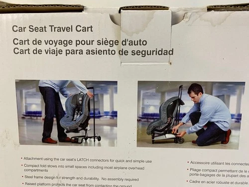 Britax Car Seat Travel Cart S840500 Adjustable Foldable Fits Airplane - Picture 10 of 14