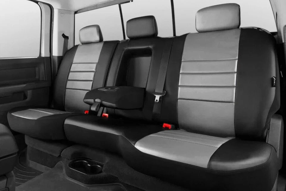 For Chevy Silverado 3500 11-13 Seat Covers LeatherLite Series 2nd Row Black & Foto 3 de 4