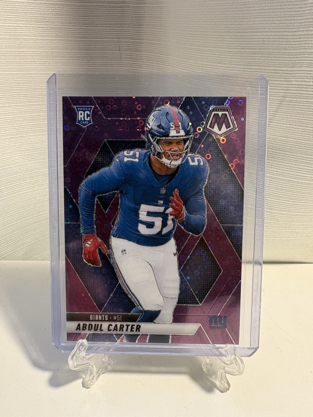 2025 Panini Mosaic - Abdul Carter #317 No Huddle Purple 31/50 (RC) - Giants