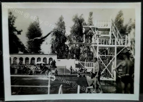 WW2 Egypt - Heliopolis the Services Swimming Pool diving board - photo 9 by 6cm