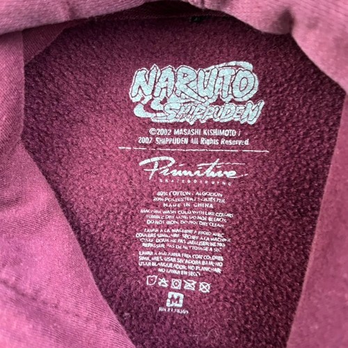Primitive Naruto Hoodie Sweatshirt Adult Medium Burgundy Itachi Anime Skateboard - Picture 5 of 10