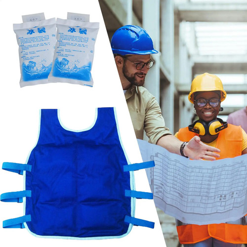 Ice Vest Cooling Safety Vest Outdoor High Temperature Clothing Adjustable - Afbeelding 21 van 27