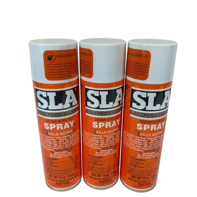 3 Pack Reefer-Galler SLA Cedar Scented Spray III Moth Bedbug Killer 15oz Cans