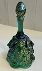 Vintage Fenton Temple Bell Green Iridescent Lily of the Valley Flowers