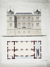 Dessin D'Architecture Château Château Fort Dessin Dessin à La Plume Urbanek 1846