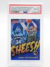 GIANNIS ANTETOKOUNMPO 2023-24 HOOPS PREMIUM SHEESH BLUE ICE /99 #11 PSA 10 Q2475