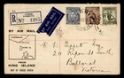 DR WHO 1937 AUSTRALIA FDC KING ISLAND CURRIE REGISTERED R78722