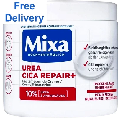 PLUS MIXA CREAM, Cica Urea smoothing renewing cream for face + body, 400ml cica urea.