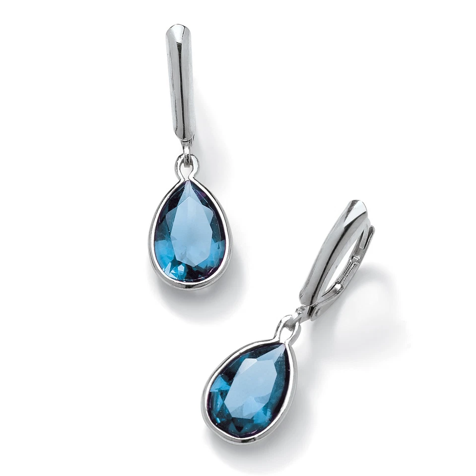 Birthstone .925 Sterling Silver Drop Earrings - Image 3 of 4