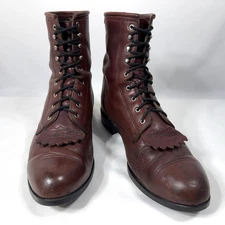 Ariat A2 Competitor Brown Leather Roper Cowboy Western Lacer Boots Mens 10.5