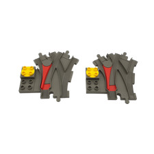 Lego® train Duplo 2 GRIS FONCÉ chemin de fer aiguilleur de voie ferrée avec aigu