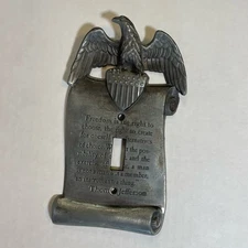 Thomas Jefferson Light Switch Cover Plate Vintage Eagle Freedom Patina USA