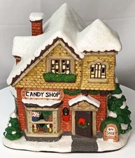 Christmas Village Fiber Optic House CANDY SHOP- W/ Adapter